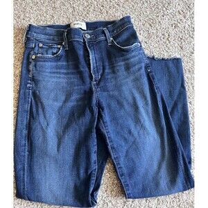 Agolde Sophie Mid-Rise Crop Skinny Jeans 27 EUC Raw Hem